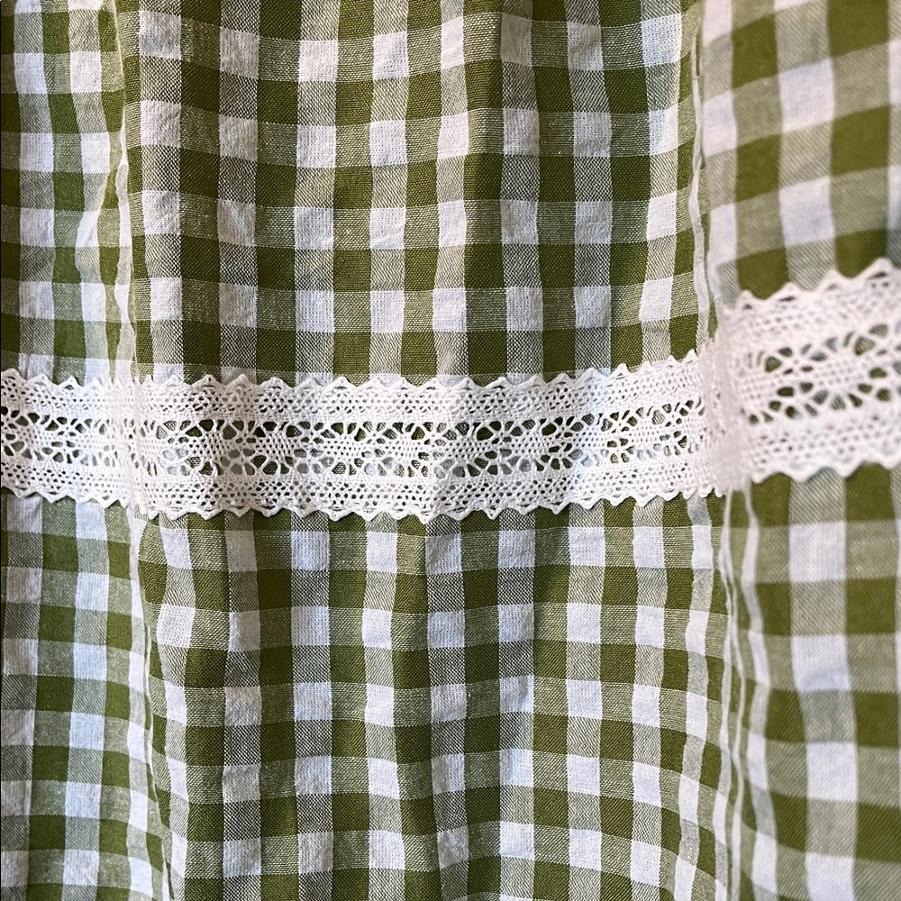 Cider Light Green and White Gingham Midi Dress NWT - Picture 7 of 13